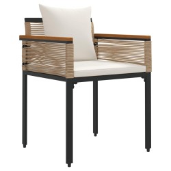 Ensemble de meubles d'extérieur Beige et blanc crème polyrotin 555219555219