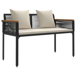 Ensemble de meubles d'extérieur Noir et blanc crème polyrotin 555221555221