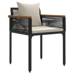 Ensemble de meubles d'extérieur Noir et blanc crème polyrotin 555221555221