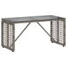 Table de jardin Gris et Noir 80 x 40 x 40 cm Rattan PE et Verre 555225555225