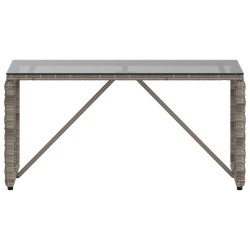 Table de jardin Gris et Noir 80 x 40 x 40 cm Rattan PE et Verre 555225555225