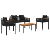 Ensemble de meubles d'extérieur 4 pcs Noir polyrotin 555227555227