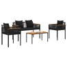 Ensemble de meubles d'extérieur 4 pcs Noir polyrotin 555227555227