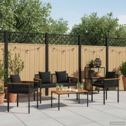 Ensemble de meubles d'extérieur 4 pcs Noir polyrotin 555227555227