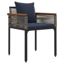 Ensemble de meubles d'extérieur Gris et bleu marine polyrotin 555236555236