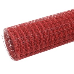 Grillage Acier avec revêtement en PVC 10x1,5 m Rouge 555243555243