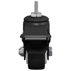 Roulettes 12 pcs Noir M6 x 37 mm Fer et nylon 555247555247