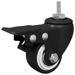 Roulettes 12 pcs Noir M6 x 37 mm Fer et nylon 555247555247