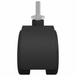 Roulettes 2 pcs Noir 40,1 x 37,8 mm PP et Fer 555251555251