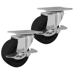 Roulettes 2 pcs Noir et argenté 50,7 x 50,7 x 24,4 mm 555258555258