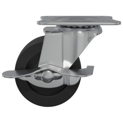 Roulettes 2 pcs Noir et argenté 50,7 x 50,7 x 24,4 mm 555258555258