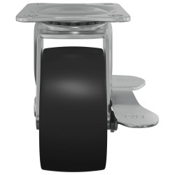 Roulettes 2 pcs Noir et argenté 50,7 x 50,7 x 24,4 mm 555258555258