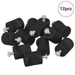 Bouton de cabinet 12 pcs Noir 18 x 23 mm Fer 555268555268