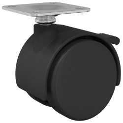 Roue 2 pcs Noir 39,5 x 39,5 x 37,8 mm Fer et Polypropylène 555288555288