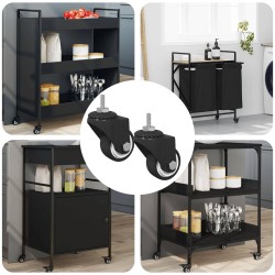 Roue pivotante 2 pcs Noir 40,4 x 40,4 x 19,7 mm Fer et nylon 555289555289