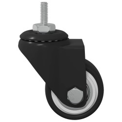 Roue pivotante 2 pcs Noir 40,4 x 40,4 x 19,7 mm Fer et nylon 555289555289