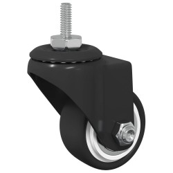 Roue pivotante 12 pcs Noir 40,4 x 40,4 x 19,7 mm Fer et nylon 555290555290