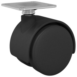 Roue pivotante 2 pcs Noir 39,5 x 39,5 x 37,8 mm Fer et PP 555296555296