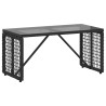 Table de jardin Noir 80 x 40 x 40 cm Rattan PE et Verre 555299555299