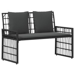 Banc extérieur Uni Noir et Gris foncé 116 x 55 x 82 cm 555310555310