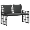 Banc extérieur Uni Noir et Gris foncé 116 x 55 x 82 cm 555310555310
