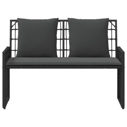 Banc extérieur Uni Noir et Gris foncé 116 x 55 x 82 cm 555310555310