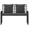 Banc extérieur Uni Noir et Gris foncé 116 x 55 x 82 cm 555310555310