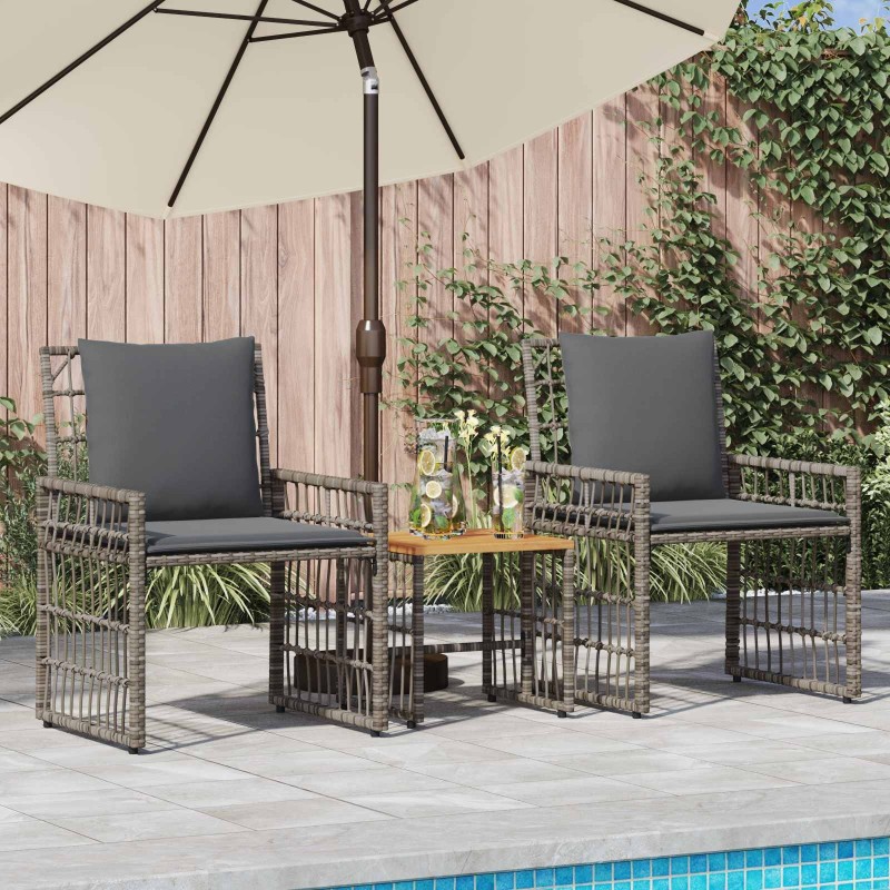 Ensemble de meubles d'extérieur 3 pcs Noir et Gris foncé 555311555311