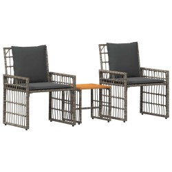 Ensemble de meubles d'extérieur 3 pcs Noir et Gris foncé 555311555311