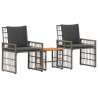 Ensemble de meubles d'extérieur 3 pcs Noir et Gris foncé 555311555311