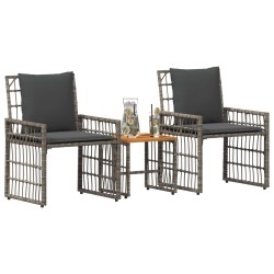 Ensemble de meubles d'extérieur 3 pcs Noir et Gris foncé 555311555311