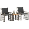 Ensemble de meubles d'extérieur 3 pcs Noir et Gris foncé 555311555311