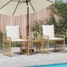 Ensemble de meubles d'extérieur 3 pcs Blanc Naturel et Crème 555328555328