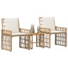 Ensemble de meubles d'extérieur 3 pcs Blanc Naturel et Crème 555328555328