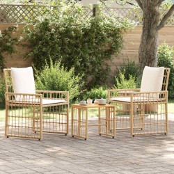 Ensemble de meubles d'extérieur 3 pcs Blanc Naturel et Crème 555328555328