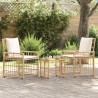 Ensemble de meubles d'extérieur 3 pcs Blanc Naturel et Crème 555328555328