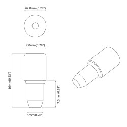 Panneau de rayon 2 pcs Argenté 7 x 16 mm Fer 555350555350