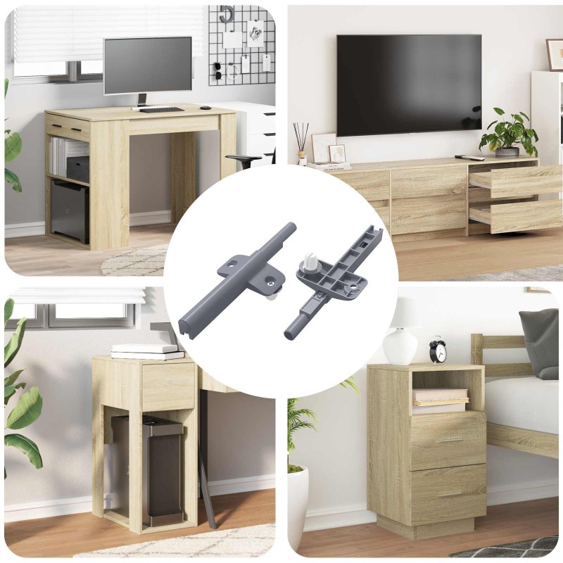 Amortisseur à fermeture douce 2 pcs Gris 125 x 47 x 15 mm PP 555353555353