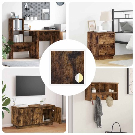 Couverture de vis auto-adhésive 12 pcs Chêne fumé Ø 20 x 0,5 mm 555357555357