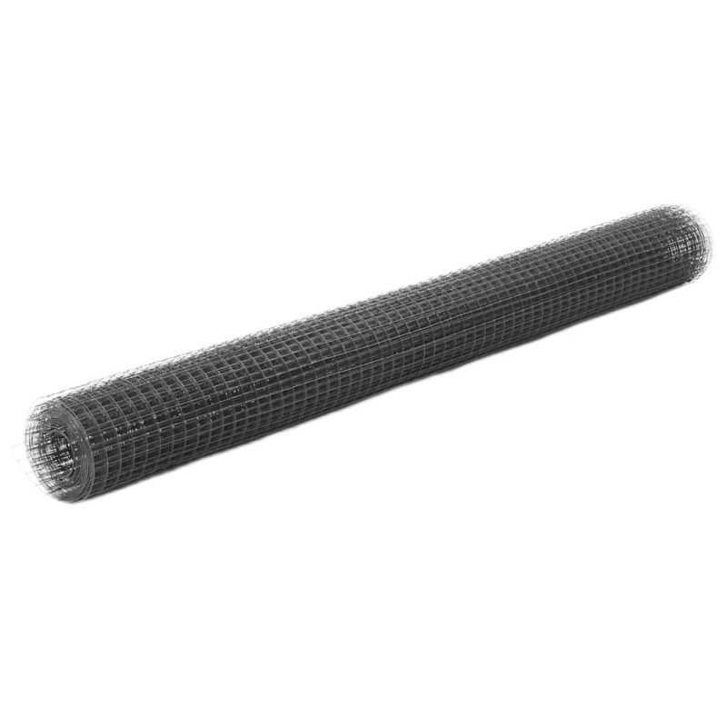 Grillage acier avec revêtement en PVC 25x1,5 m gris 555359555359
