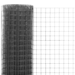 Grillage acier avec revêtement en PVC 25x1,5 m gris 555359555359