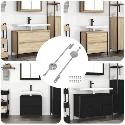 Charnière à tige de traction 2 pcs Argenté 190 mm Fer 555363555363