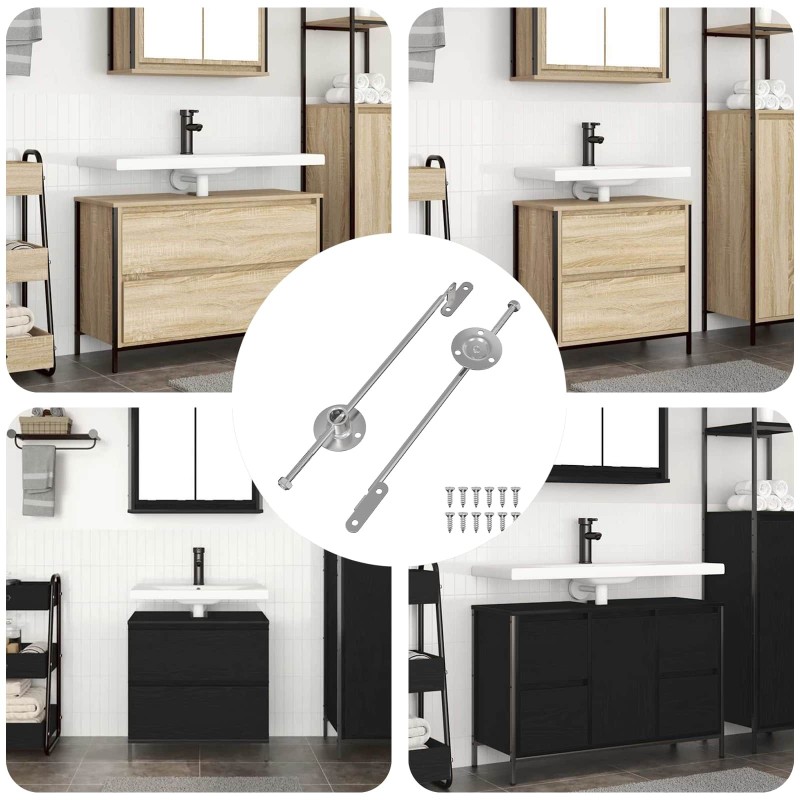 Charnière à tige de traction 2 pcs Argenté 190 mm Fer 555363555363