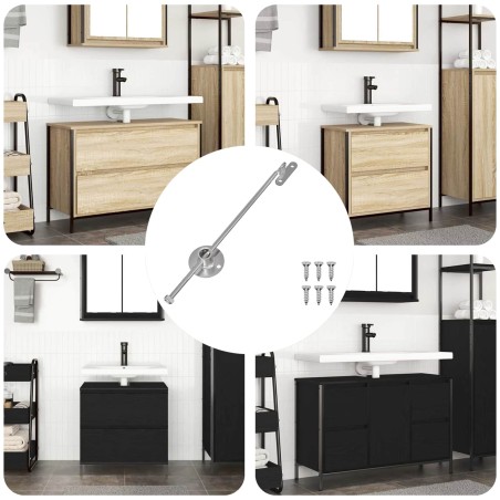 Charnière à tige de traction 439 pcs Argenté Fer 555365555365