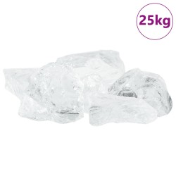 Pierres de Jardin Blanc 12 cm Verre 555379555379