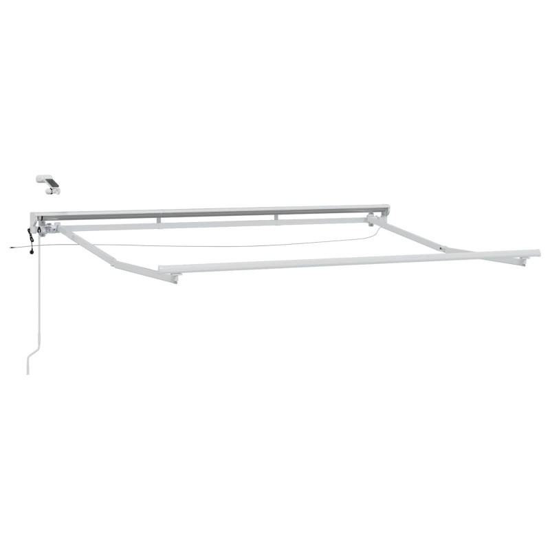 Cadre de store électrique avec LED Blanc 3 x 2,5 m Aluminium 555388555388