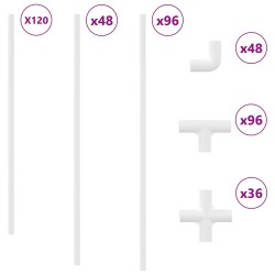 Tube PVC 12 pcs Blanc 12,2 x 1,8 x 500 mm PP et PE 555394555394