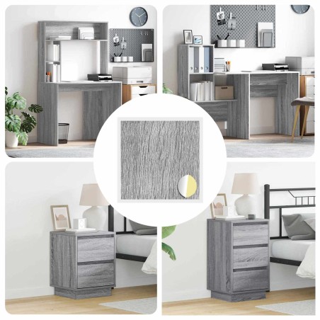 Couverture de vis auto-adhésive 12 pcs Gris Sonoma 555395555395