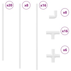 Tube PVC 2 pcs Blanc 12,2 x 1,8 x 500 mm PP et PE 555403555403