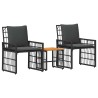 Ensemble de meubles d'extérieur 3 pcs Noir et Gris foncé 555404555404